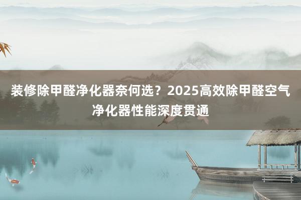 装修除甲醛净化器奈何选?2025高效除甲醛空气净化器性能深度贯通